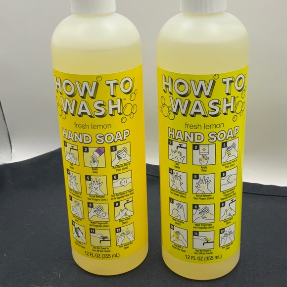 Lot of (2) How To Wash Fresh Lemon Hand Soap Naturally Derived 12 oz Bottles - Picture 2 of 3